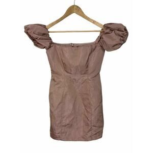 NBD Mini Dress‎ off Shoulder Puff Sleeves Pink Size Small